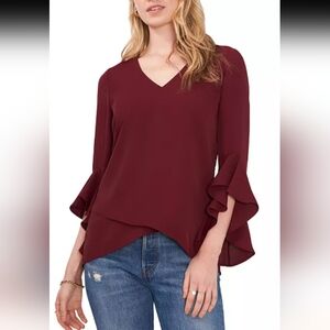 Vince Camuto Merlot Blouse